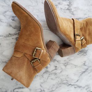 Anne Klein Caramel Tan Leather ankle boots 6.5